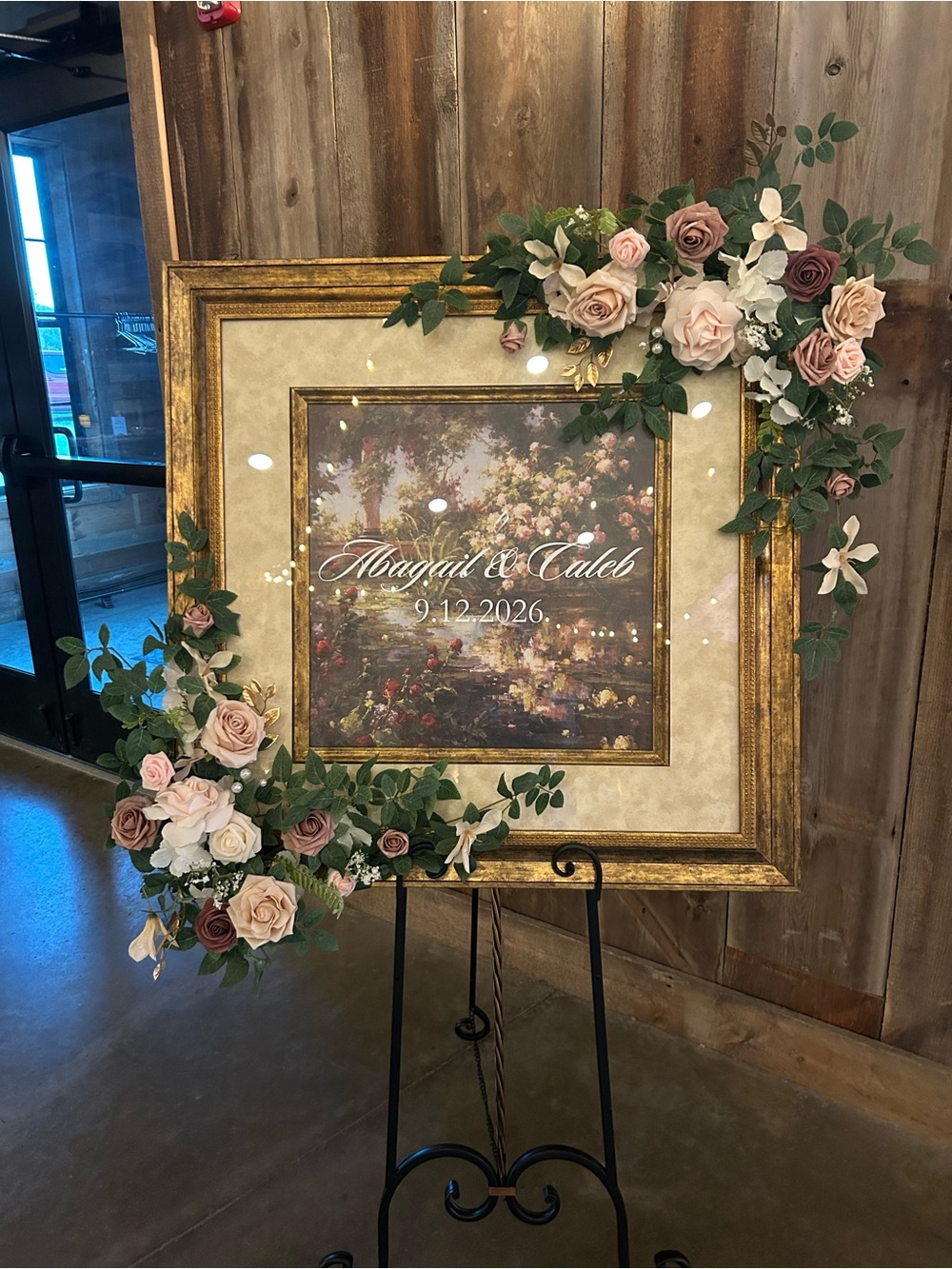 Ling's Moment Wedding Welcome Sign Artificial Flowers or Arbor Swag Set of 2